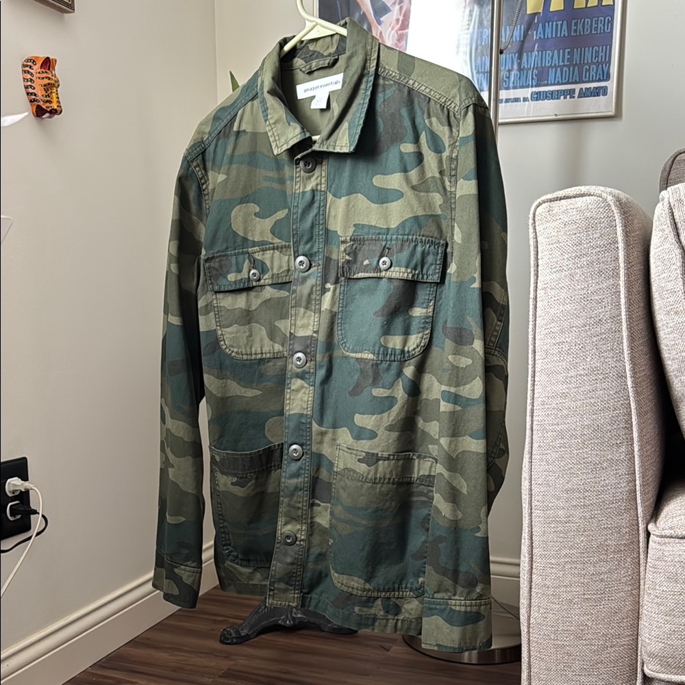Camouflage Green Men's Shirt Jacket